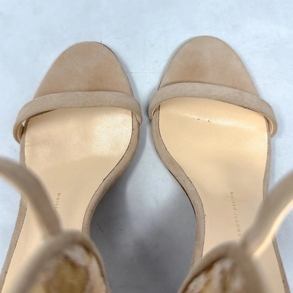 Giuseppe Zanotti Mistico Lace Cuff Buckle Suede Open Toe Stiletto Sandal Heel 40